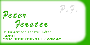 peter ferster business card