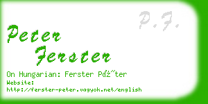 peter ferster business card